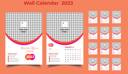 2023 Wall Calendar, 2023 12 Month Wall Calendar, Wall Calendar Design, 12 Month Include Wall Calendar