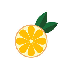 sliced orange fruit flat design vector illustration