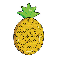 Pineapple cartoon. Flat design Pineapple