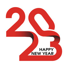 2023 happy new year text typography design pattern. Vector 2023 happy new year logo text design 2023 number design template. Eps10 vector illustration.