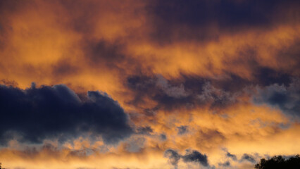 Orange Sunset Clouds at Tasmania