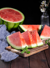 Sliced watermelon, a fresh summer fruit