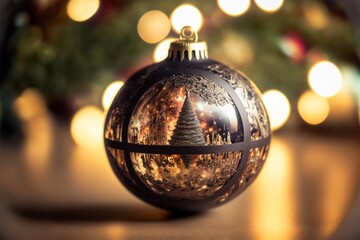 Weihnachtsbaum Kugel mit Seele, AI generativ