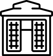 Gazebo window icon outline vector. Pergola house. Summer patio