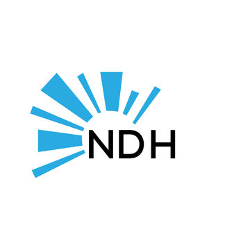 NDH letter logo. NDH blue image on white background and black letter. NDH technology  Monogram logo design for entrepreneur and business. NDH best icon.
