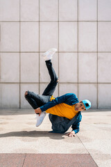 Confident Man Dancing Break Dance