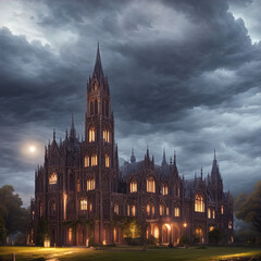 Fantasy academy. Gothic building. Great for urban fantasy, vampire and other stories.	