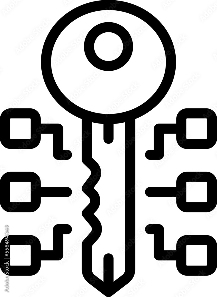 Poster cyber key icon outline vector. crime hacker. internet data