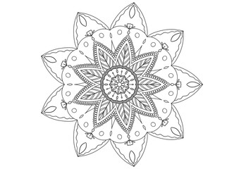 flower mandala decorative element white background Patterns Illustrations Islam, Arabic, Indian, Moroccan, Spanish, Turkish, Pakistani, Chinese, Mystical, Ottoman Patterns Coloring Book Pages Beauty