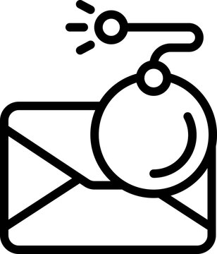 recommend clip art: Mail cyber bomb icon outline vector. Hacker data. Criminal email