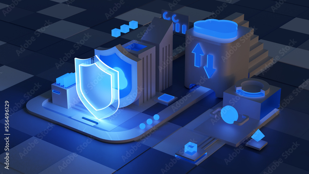 Poster cloud storage for downloading an isometric. a digital service or application with data transmission.