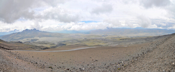 Panorama from Cotopaxi volcano in Ecuador