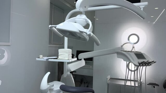 View of modern empty dental surgery medical office of dentistry, tools dentist Modern dental practice