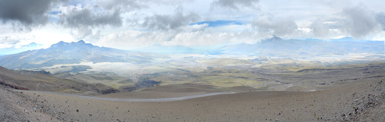 Panorama from Cotopaxi volcano in Ecuador