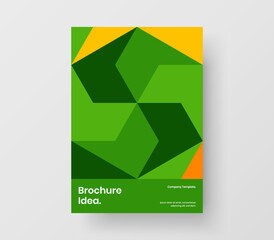 Fototapeta premium Bright mosaic shapes placard template. Unique poster A4 vector design layout.