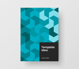 Abstract mosaic shapes journal cover illustration. Bright company brochure A4 vector design template.