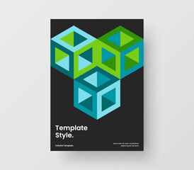 Fototapeta premium Original geometric tiles corporate cover concept. Bright postcard vector design layout.
