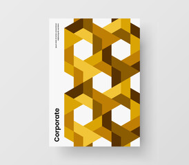 Modern annual report A4 vector design template. Original geometric pattern book cover layout.