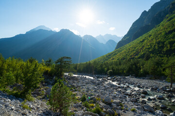 Riverbed in the mountains of Albania