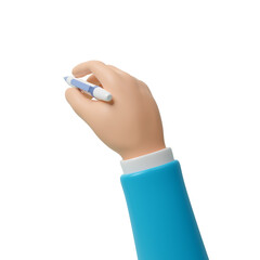 hand with pen 3d render