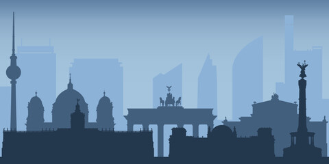 Berlin horizontal skyline silhouette background vector © Oksana