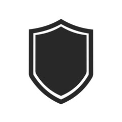 Shield icon isolated on white background.