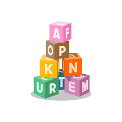 Colorful ABC / ABCs toy blocks or cubes with letters for preschool 