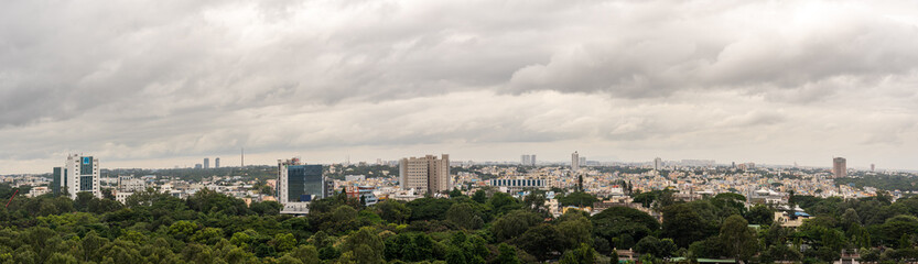 Fototapeta na wymiar Panoramic View of Bengaluru's Buildings and Residences in the middle of the city