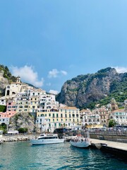 view of Amalfi coast from the sea