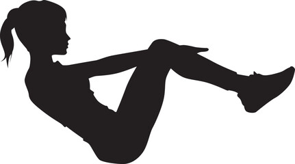 Vector silhouette of an woman doing some exercises