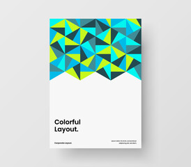 Colorful geometric shapes flyer layout. Original annual report A4 design vector illustration.