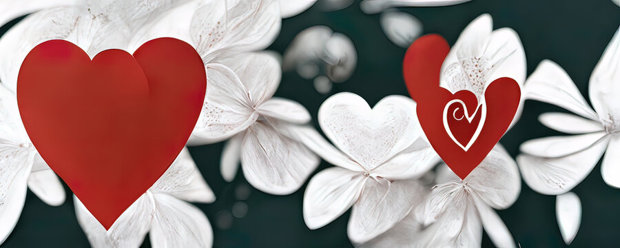 Hintergrund mit Blumen und Herzen Illustration, für Valentinstag, Hochzeiten, Verlobung, Muttertag