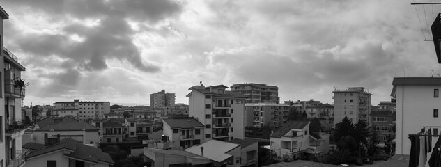 panoramica city skyline with clouds of Aversa