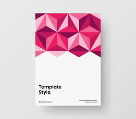Trendy booklet A4 design vector concept. Abstract mosaic tiles flyer layout.
