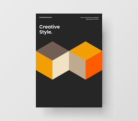 Trendy geometric shapes annual report concept. Simple corporate identity A4 vector design layout.