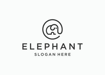 elephant logo design vector illustration template