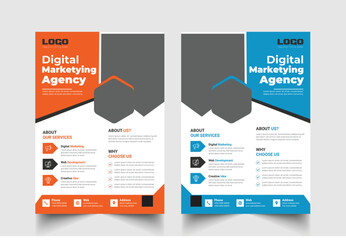 Business Flyer Corporate flyer pamphlet brochure cover design layout space for photo background, vector illustration template 