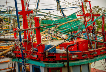 Fototapeta na wymiar Fishing port in the Thailand Chumphon area