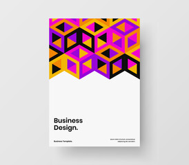 Modern mosaic shapes corporate brochure concept. Colorful handbill design vector layout.