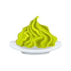 wasabi sauce cartoon. spice food, seasoning gourmet, spicy condiment, ingredient japan, sushi asian wasabi sauce vector illustration