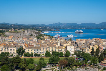 View of old Corfu from the old fortress