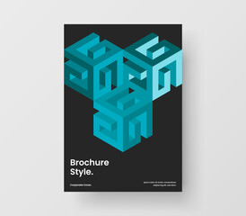 Abstract corporate brochure design vector template. Clean geometric pattern magazine cover illustration.