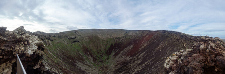 Panoramic of the crater of the Calderon Hondo volcano on the island of Fuerteventura