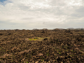 Volcanic rocks to the horizon in Fuerteventura