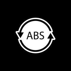 Plastic recycle symbol ABS 9 vector icon. Plastic recycling code ABS.