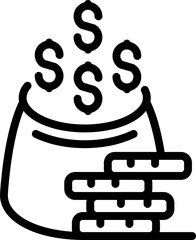 Economy money bank icon outline vector. Financial education. Web learning