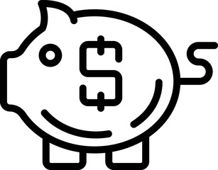 Piggy bank icon outline vector. Financial money. Finance economy