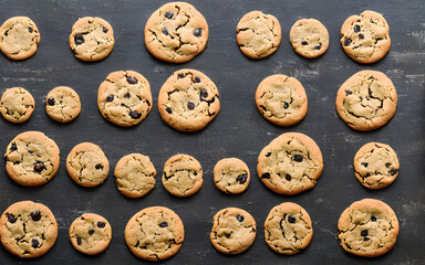 closeup picture of delicious oven-fresh blueberry cookies, Generative AI	
