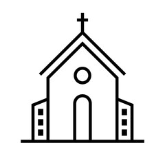 Christian Cathedral Icon. Religious Institution Icon. Vector.