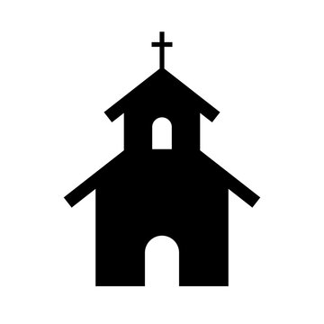 Church silhouette icon. Christian building. Vector.
